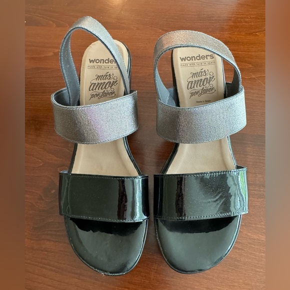 Wonders women’s Patent Leather platform sandal Euro size 39/ US size 8/8.5 - Picture 1 of 11